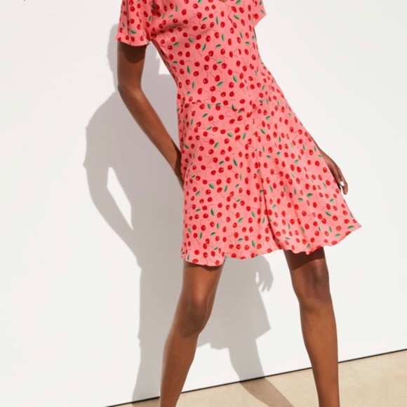 Zara Dresses Zara Pink Cherry Mini Dress Poshmark
